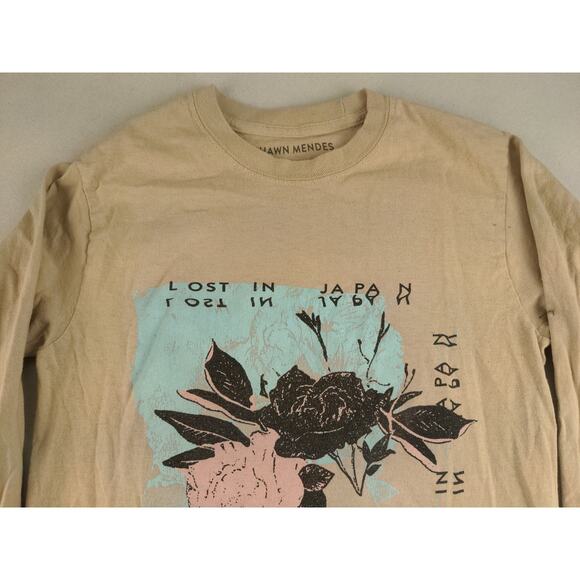 Womens Shawn Mendes Long Sleeve T Shirt Size Small Lost in Japan Beige Merch - Picture 7 of 12